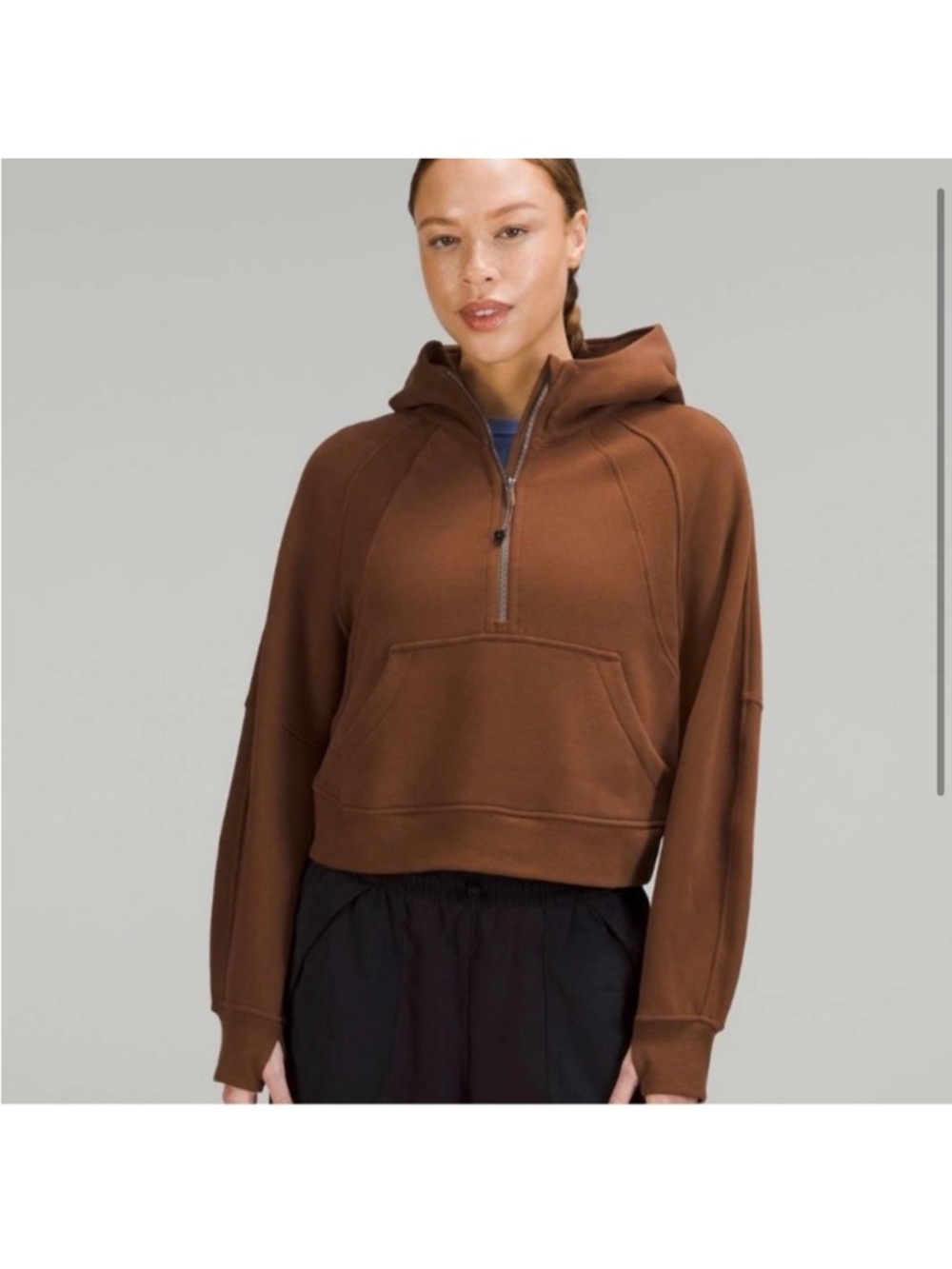 Lululemon half zip scuba hoodie rare color roasted brown